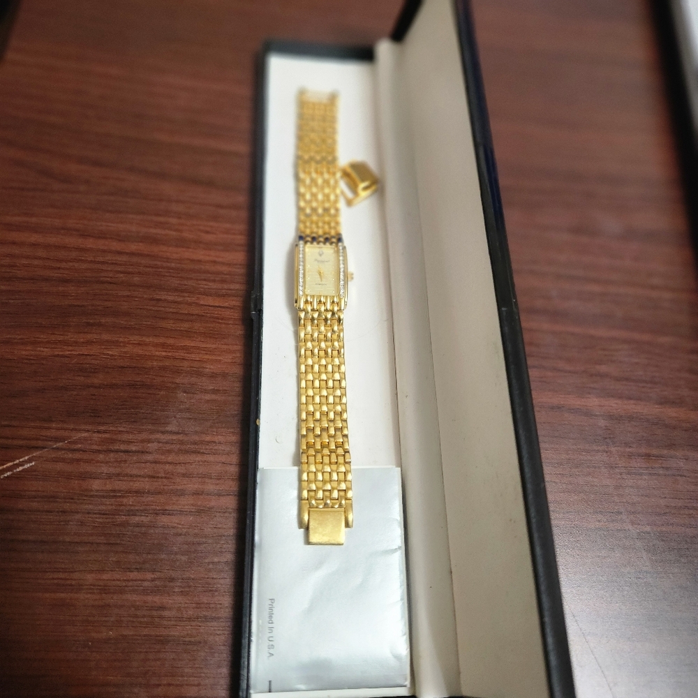 Vintage Precision By Gruen Gold Plated wristwatch With Zirconia Details